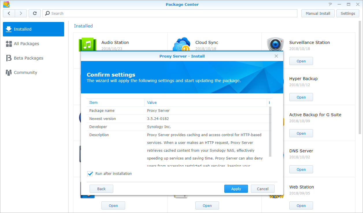 Installing asterisk on synology nasa