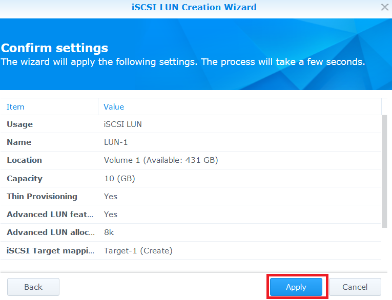 Synology iscsi настройка windows