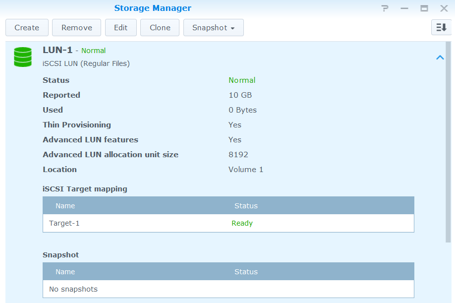 Synology iscsi настройка windows