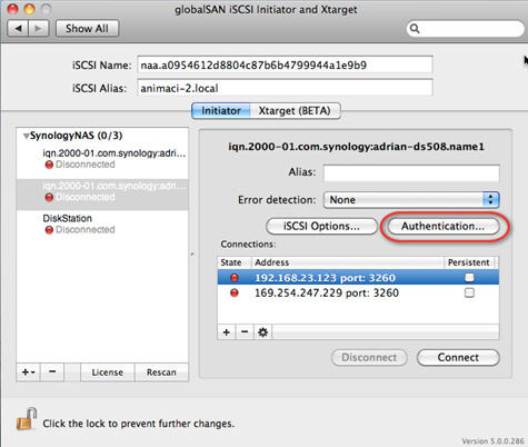 Подключение iscsi mac os