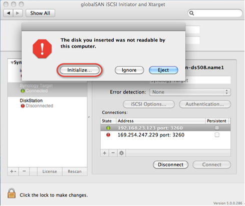 Globalsan iscsi initiator for os x 11