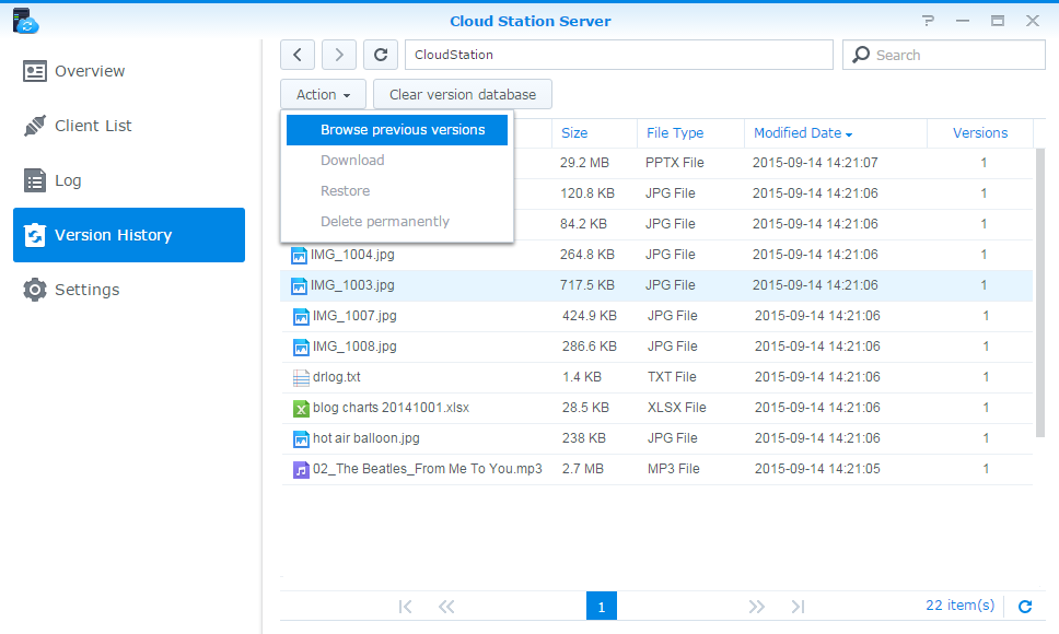 files keeps updating synology cloud station backup