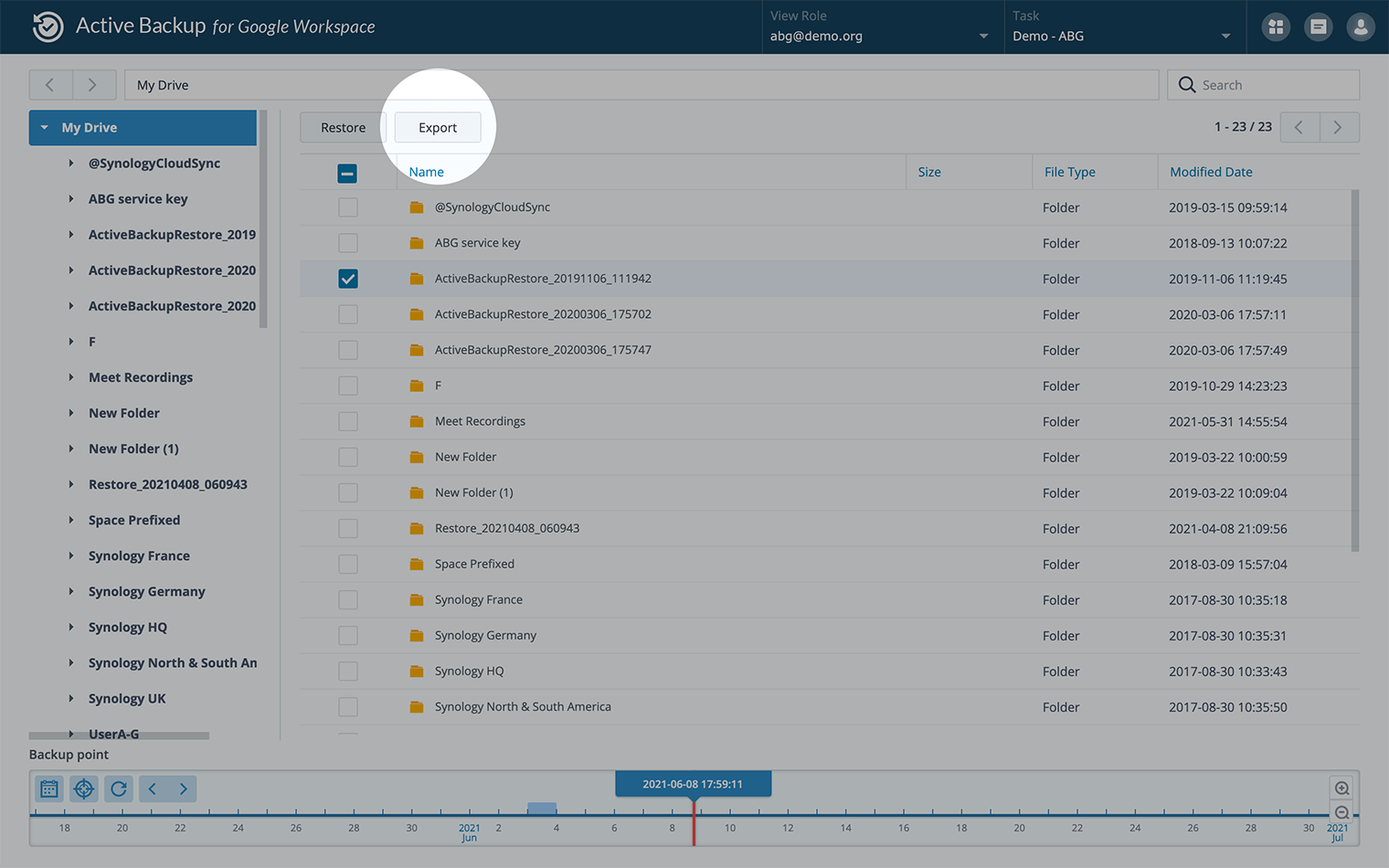 synology g suite backup