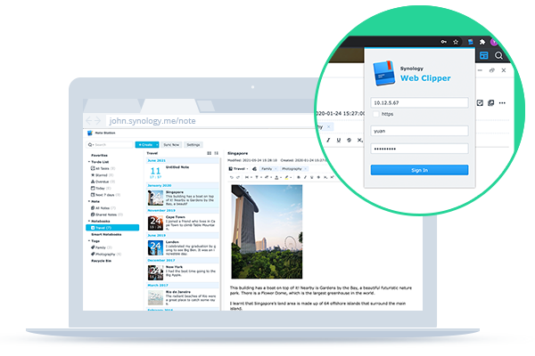 Take clippings from emails and websites