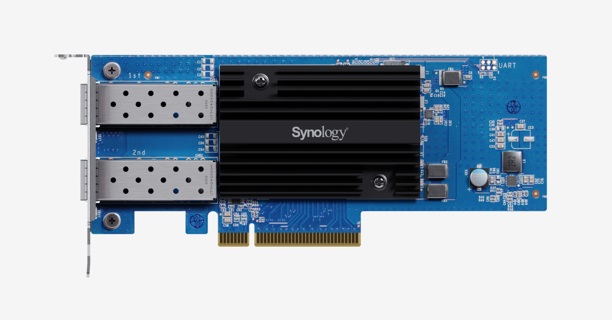 TARJETA DE RED SYNOLOGY SFP28 DE 25 GIGABIT PCIE 30 X8 CON DOS PUERTO PARA EQUIPOS SYNOLOGY E25G30-F2 - SYNOLOGY